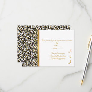 ELEGANT LEOPARD GOLD TRIM UAWG RSVP KARTE