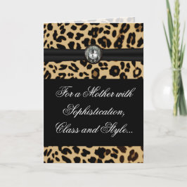 Elegant Leopard Jewel Mother Day Gruß Karte