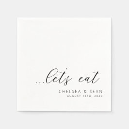 Elegant Let's Eat Wedding Reception Serviette