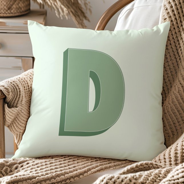 Elegant Letter D Monogram Personalized Initial Kissen (Von Creator hochgeladen)