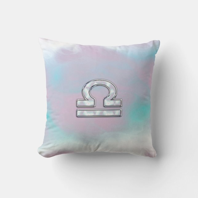 Elegant Libra Zodiac Sign Mother of Pearl Style Kissen (Vorderseite)