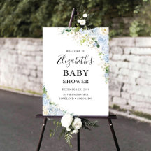Elegant Light Blue Baby Shower Foam Boards