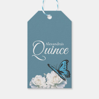 Elegant Light Blue Quinceañera - Butterfly Custom Geschenkanhänger