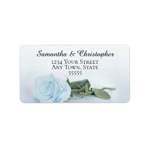 Elegant Light Dusty Blue Rose Hochzeitadresse Adressaufkleber