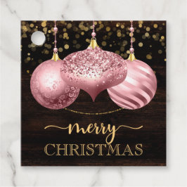 Elegant Light Pink Baubles Frohe Weihnachten Geschenkanhänger