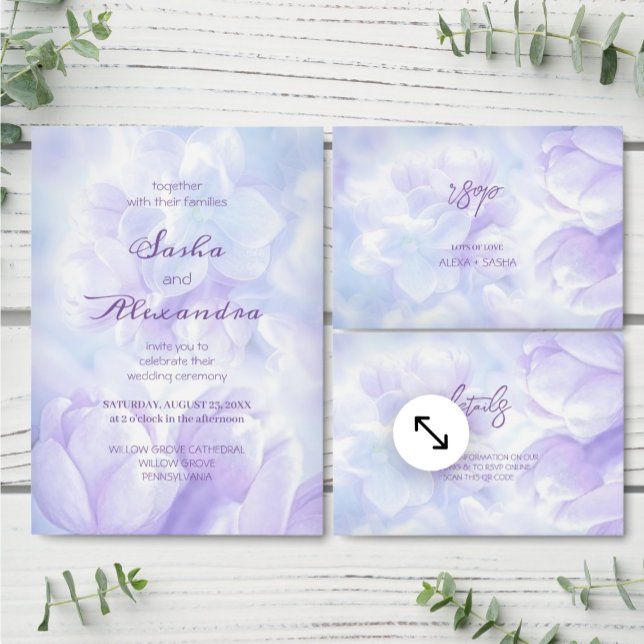 Elegant Light Purple Lilac Flowers Wedding Begleitkarte (Von Creator hochgeladen)