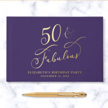Elegant Lila 50. Geburtstagsparty Gold