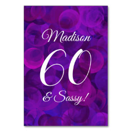 Elegant Lila 60 & Sassy Geburtstagsparty Tischnummer