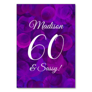 Elegant Lila 60 & Sassy Geburtstagsparty Tischnummer