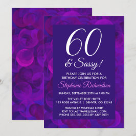 Elegant Lila 60 und Sassy Birthday Party Einladung
