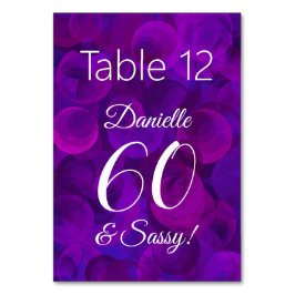 Elegant Lila 60 und Sassy Birthday Party Name Tischnummer