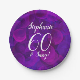 Elegant Lila 60 und Sassy Birthday Party Pappteller