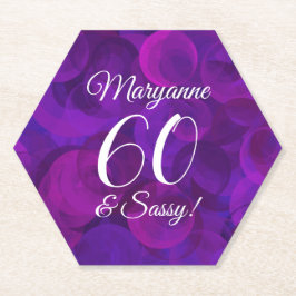 Elegant Lila 60 und Sassy Birthday Party Untersetzer