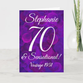 Elegant Lila 70 und sensationell Personalisiert Karte