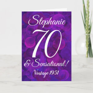 Elegant Lila 70 und sensationell Personalisiert Karte
