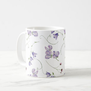 Elegant Lila Blumen Kaffeetasse