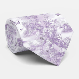 Elegant lila Blumen und Schmetterlinge Krawatte