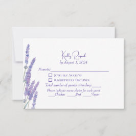 Elegant Lila Boho Lavender Blume Wedding RSVP