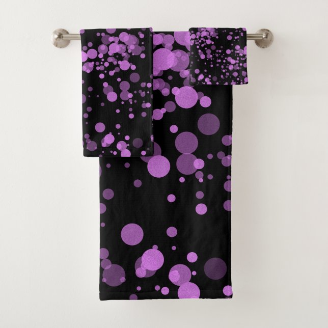 Elegant Lila Confetti Badhandtuch Set (Insitu)