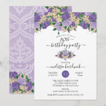 Elegant Lila floral | Lace 80. Geburtstagsparty
