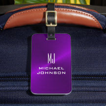 Elegant Lila gebürstet Metallic Mit Monogramm