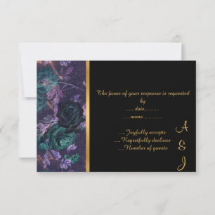 ELEGANT LILA GOLD ROSE GARDEN CUSTOM UAWG RSVP KARTE