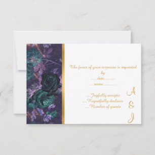 ELEGANT LILA GOLD ROSE GARDEN CUSTOM UAWG RSVP KARTE