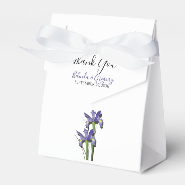 Elegant Lila Iris Wedding Geschenkschachtel (Vorderseite)