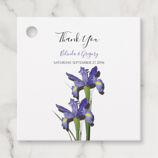 Elegant Lila Iris Wedding Gift Geschenkanhänger (Vorderseite)