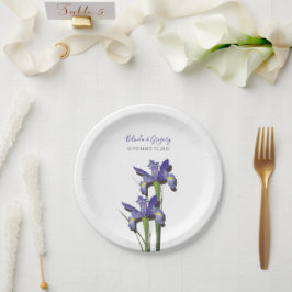 Elegant Lila Iris Wedding Pappteller