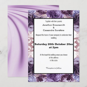 ELEGANT LILA LILAC SATIN FLUSSBREITE EINLADUNG