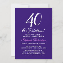 Elegant Lila Minimalistisch 40 und fabelhaft Gebur