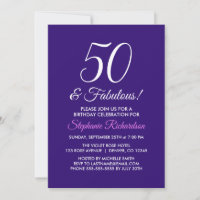 Elegant Lila Minimalistisch 50 und fabelhaft Gebur