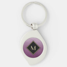 Elegant Lila mit einfachem Goldmonogramm