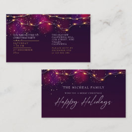 Elegant Lila Neon Holly Personalisiert Weihnachten Begleitkarte