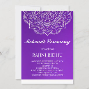 Elegant Lila Paisley Indian Mehndi Zeremonie