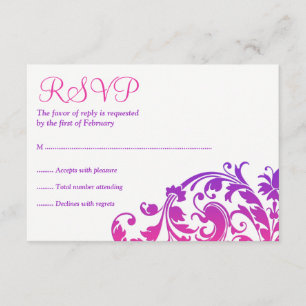 Elegant Lila Pink Blüh Bat Mitzvah UAWG RSVP Karte