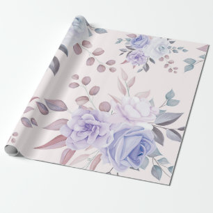 Elegant lila rosa Blumen Geschenkpapier