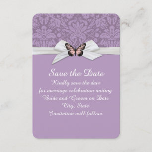Elegant Lila Tudor Damask Save the Date