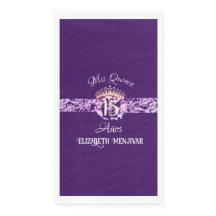 Elegant Lila und Gold Quinceñera Spanisch