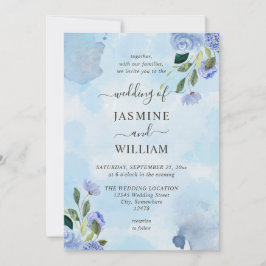 Elegant Lila Watercolor Einfache Blumen Einladung