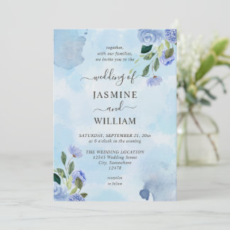 Elegant Lila Watercolor Einfache Blumen Einladung