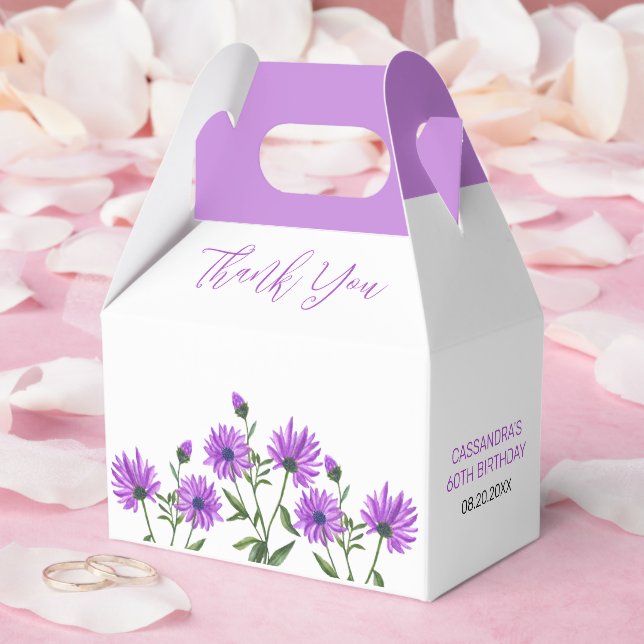 Elegant Lila Xeranthemum Floral Vielen Dank Geschenkschachtel (Hochzeit)