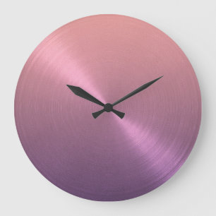 Elegant Lila zu rosa Ombre Gradient Große Wanduhr
