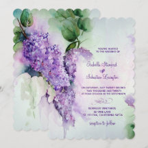 Elegant Lilac Blume Hochzeiten Einladungen