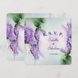 Elegant Lilac Blume Wedding RSVP Einladung