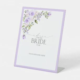 Elegant Lilac Lavender Blumenberater der Braut Sockelschild