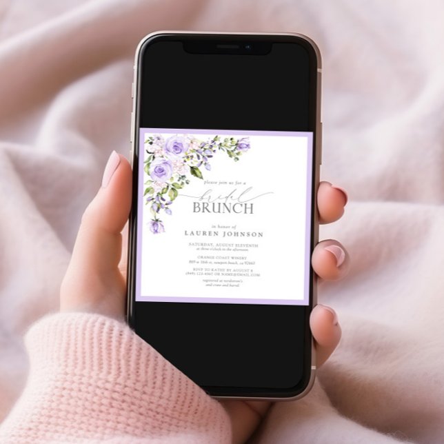 Elegant Lilac Lavender Botanical Bridal Brunch Einladung (Von Creator hochgeladen)