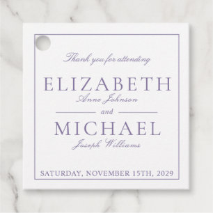 Elegant Lilac Lavender Classic Script Wedding Favo Geschenkanhänger