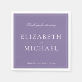 Elegant Lilac Lavender Classic Script Wedding Serviette